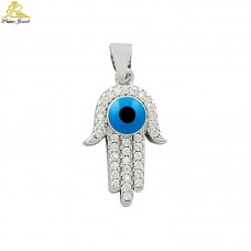 Gümüş Nazar Boncuğu Kolye Ucu